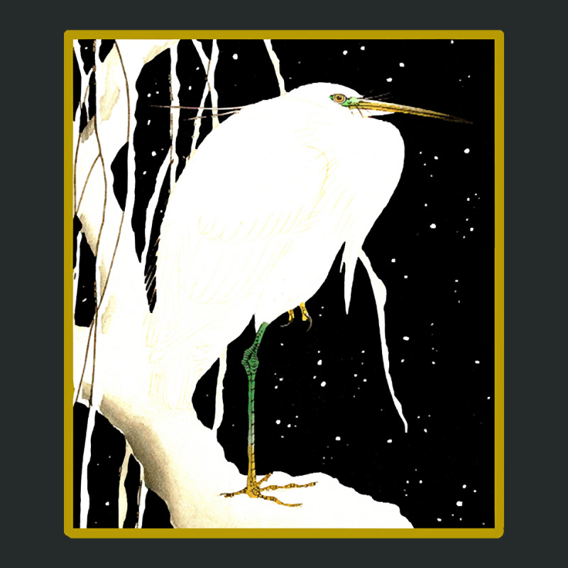 Hot Trend Egret In The Snow Women's Triblend Scoop T-shirt by rebeccacameron | Artistshot