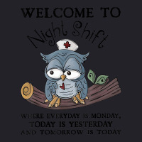 Welcome To Night Shift Where Everday Is Monday Owl Unisex Sherpa-lined Denim Jacket | Artistshot