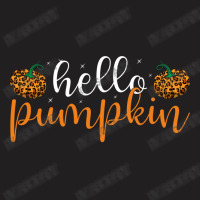 Hello Pumpkin Leopard Pattern Cute Fall Lover Design For Halloween Cos T-shirt | Artistshot