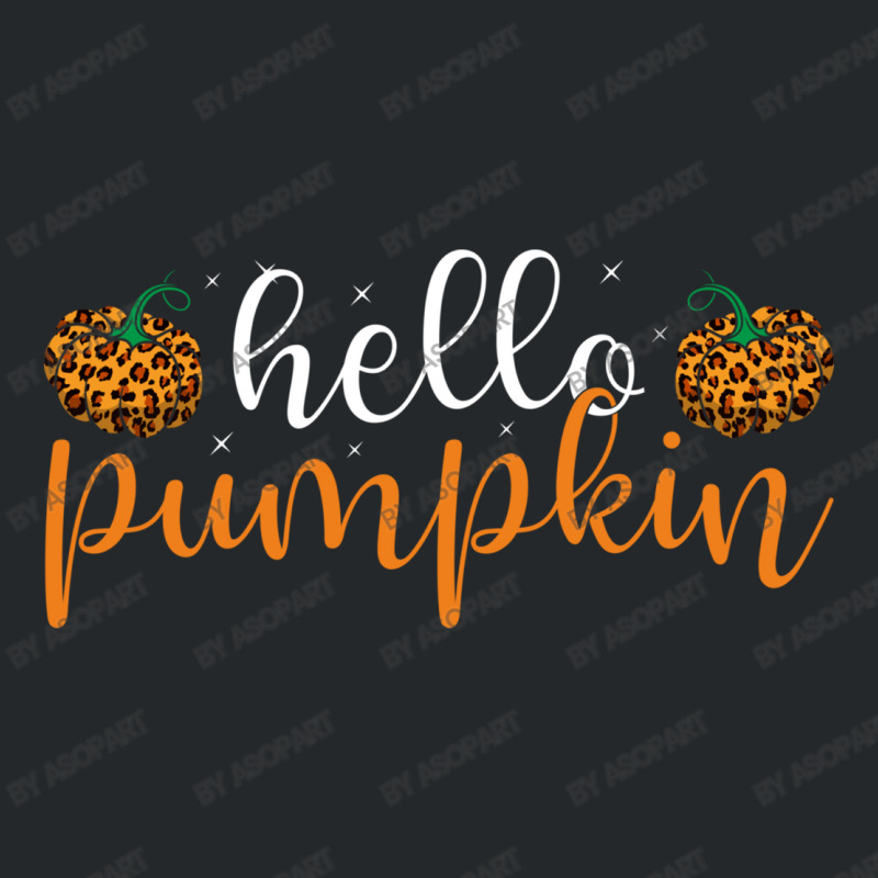 Hello Pumpkin Leopard Pattern Cute Fall Lover Design For Halloween Cos Crewneck Sweatshirt | Artistshot