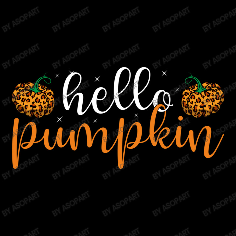 Hello Pumpkin Leopard Pattern Cute Fall Lover Design For Halloween Cos Long Sleeve Shirts | Artistshot