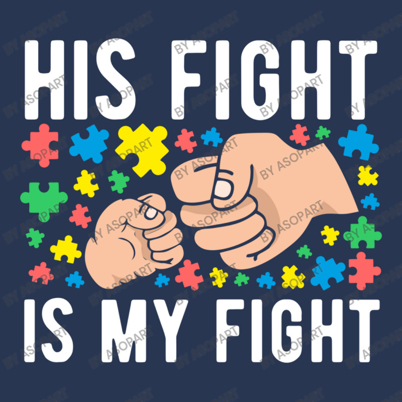 His Fight Is My Fight Autism Dad Mom Fist Bump Cute Supportive Awarene Ladies Denim Jacket by AsopArt | Artistshot