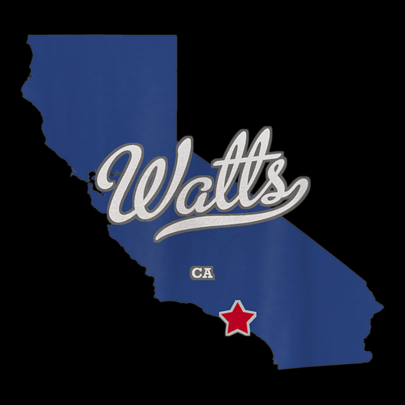 Watts California Los Angeles Ca Map T Shirt Men's Long Sleeve Pajama Set | Artistshot