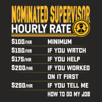 Funny Nominated Supervisor Hourly Rate T Shirt Ladies Fitted T-shirt | Artistshot