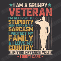 I Am A Grumpy Veteran American Flag Solder Vintage Patriotic Veterans Vintage Hoodie | Artistshot