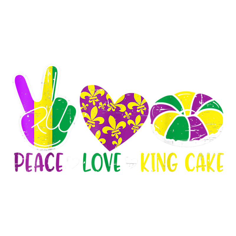 Peace Love King Cake Funny Mardi Gras Festival Par V-neck Tee | Artistshot