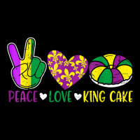 Peace Love King Cake Funny Mardi Gras Festival Par Men's 3/4 Sleeve Pajama Set | Artistshot