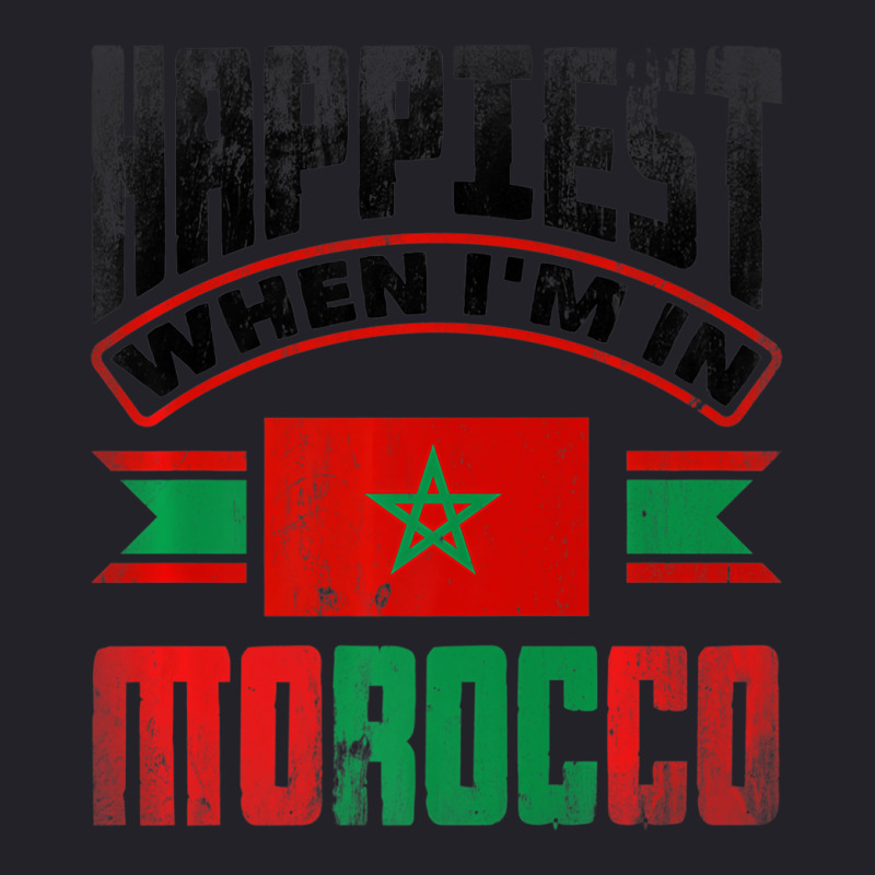 Morocco Moroccan Morocco Flag Happiest When Im In Unisex Sherpa-lined Denim Jacket | Artistshot