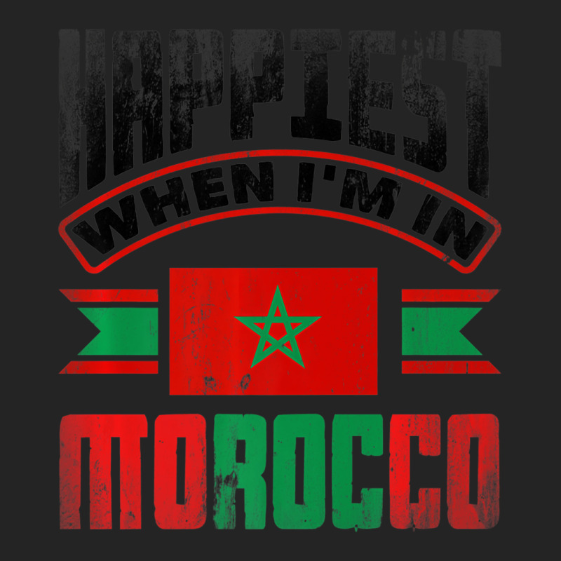 Morocco Moroccan Morocco Flag Happiest When Im In 3/4 Sleeve Shirt | Artistshot