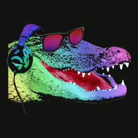 Alligator With Headphones And Sunglasses T Shirt Scorecard Crop Tee | Artistshot