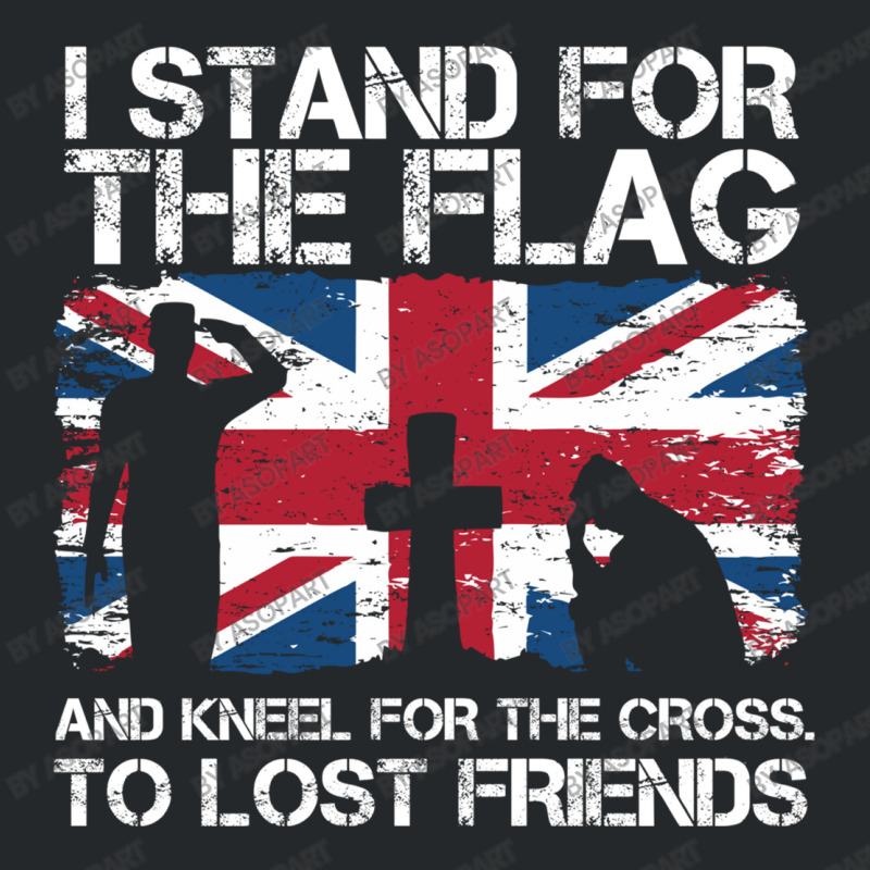 I Stand For The Flag And Kneel For The Cross To Lost Friends Union Jac Crewneck Sweatshirt by AsopArt | Artistshot