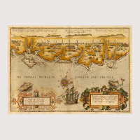 Vintage Isle Of Wight And English Coast Map (1588) Pocket T-shirt | Artistshot