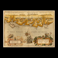 Vintage Isle Of Wight And English Coast Map (1588) Long Sleeve Shirts | Artistshot