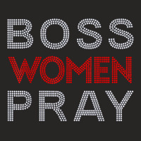 Boss Women Pray Bling Rhinestone Funny Christian F Ladies Fitted T-shirt | Artistshot