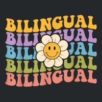 Retro Groovy Bilingual Teachers Back To School Bil Crewneck Sweatshirt | Artistshot