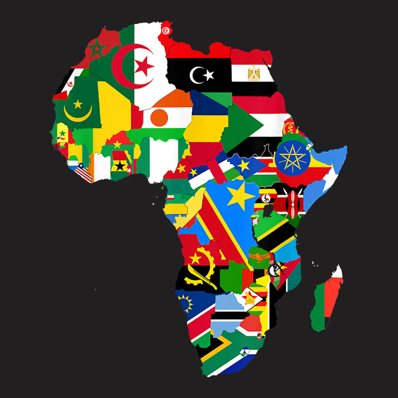 African Pride   Map Of African Continent With Flag T-shirt | Artistshot