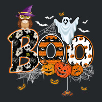 Boo Creepy Owl Pumpkin Ghost Funny Halloween Costu Crewneck Sweatshirt | Artistshot