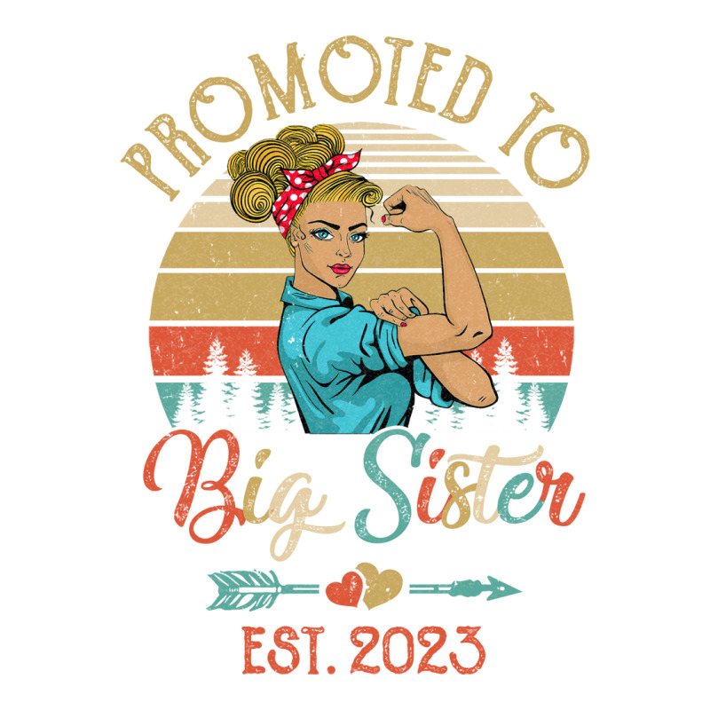 Promoted To Big Sister Est 2023 Retro First Time S Crewneck Sweatshirt | Artistshot