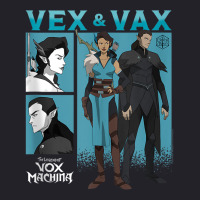 The Legend Of Vox Machina Vex & Vax Blocks Tank To Unisex Sherpa-lined Denim Jacket | Artistshot