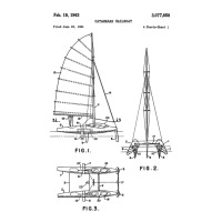 Catamaran Sailboat Blueprint Shirt   Old Sailing B 3/4 Sleeve Shirt | Artistshot