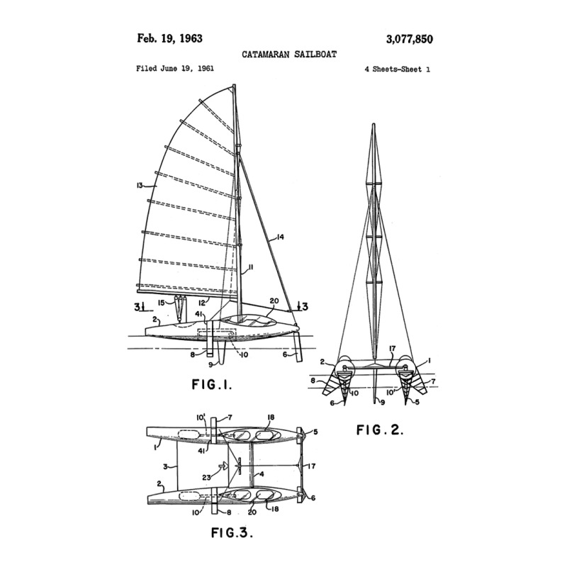 Catamaran Sailboat Blueprint Shirt   Old Sailing B Men's T-shirt Pajama Set by arainro | Artistshot