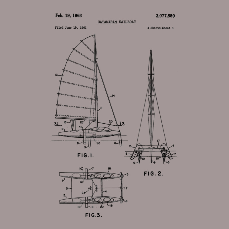 Catamaran Sailboat Blueprint Shirt   Old Sailing B Vintage Short by arainro | Artistshot