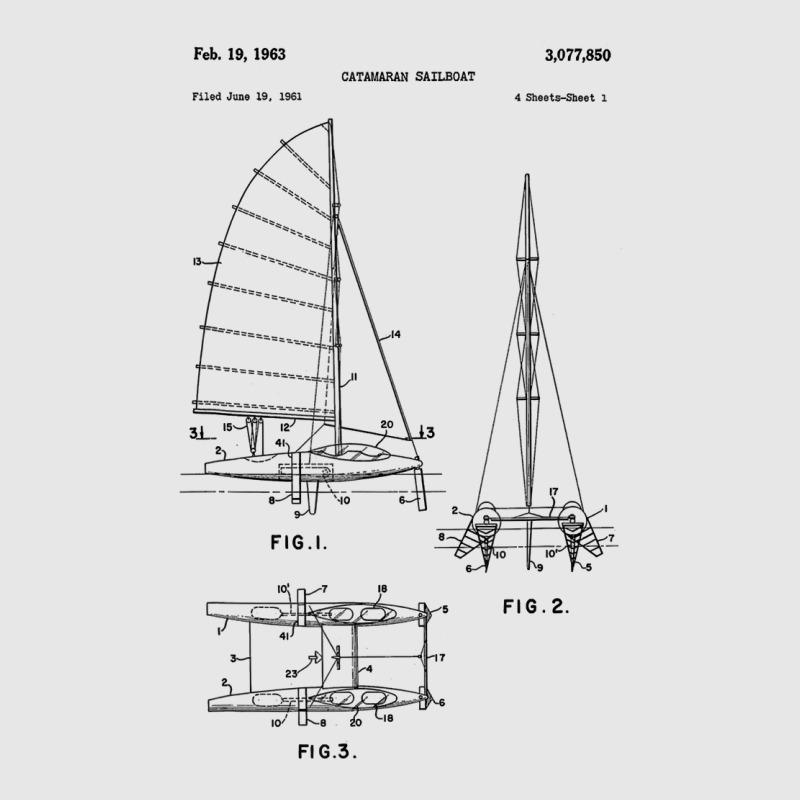 Catamaran Sailboat Blueprint Shirt   Old Sailing B Hoodie & Jogger set by arainro | Artistshot