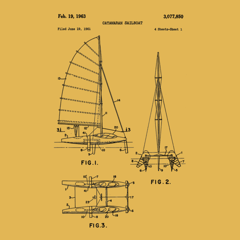 Catamaran Sailboat Blueprint Shirt   Old Sailing B Vintage Hoodie And Short Set by arainro | Artistshot