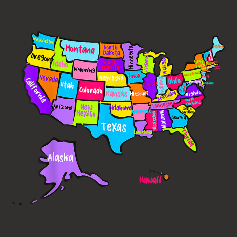 Colorful Us Map With States Names, United States U Champion Hoodie | Artistshot