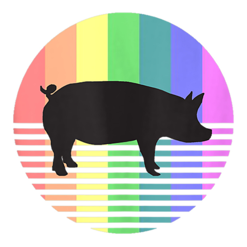 Retro Pig Gay Pride Vintage 80s Rainbow Pig Farm A Maternity Scoop Neck T-shirt by africaka | Artistshot