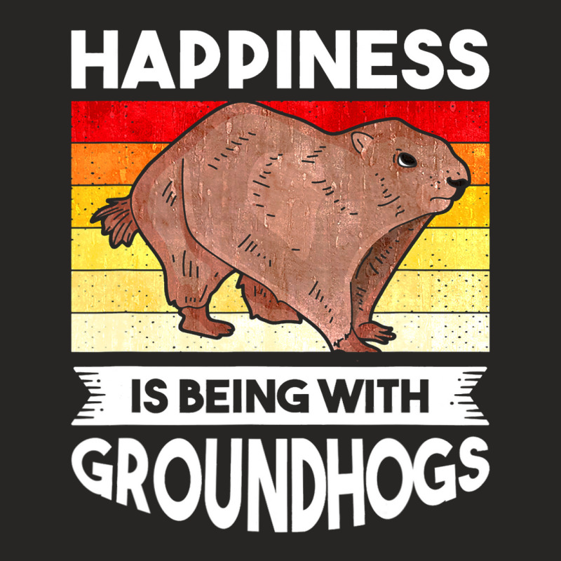 Groundhog Happiness Marmot Woodchuck 3 Ladies Fitted T-Shirt by XAVIERESPREE | Artistshot