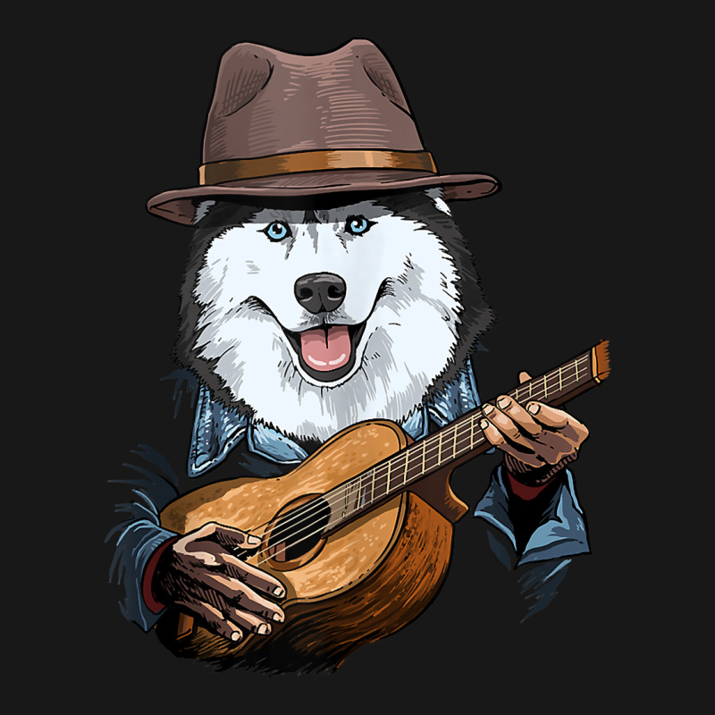 Siberian Husky Playing Guitar Husky Dog Lover Guit Flannel Shirt by boney | Artistshot