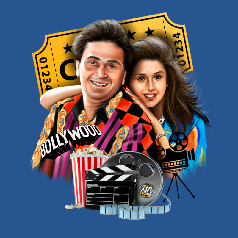 Rishi Kapoor And Madhuri Dixit Ladies Fitted T-Shirt by hpesoyyuosifw | Artistshot