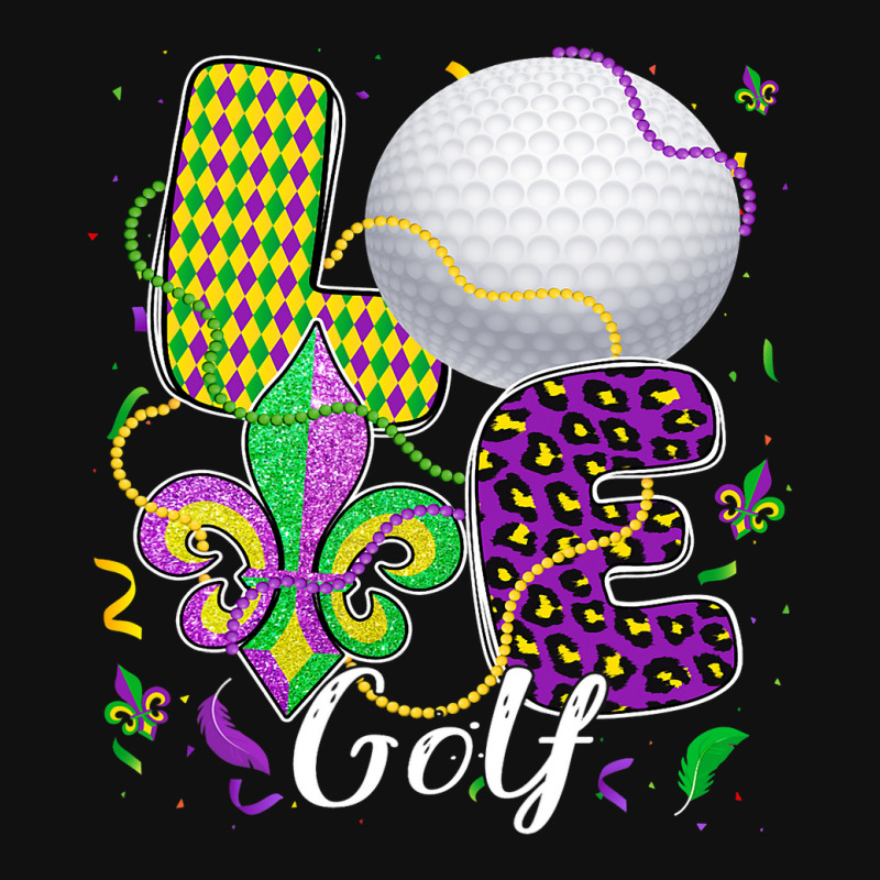 Love Golf Ball With Fleur De Lis Beads Fat Tuesday Graphic T-shirt by PattonPlacex | Artistshot