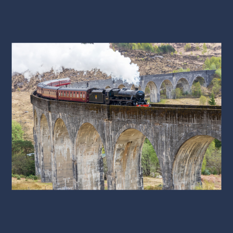 Jacobite Steam Train Over The Glenfinnan Viaduct Men Denim Jacket by heathybatevam | Artistshot