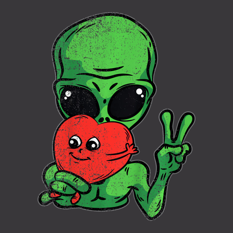 Kids Alien Peace Heart Valentines Day Funny Love U Ladies Curvy T-Shirt by imelde | Artistshot