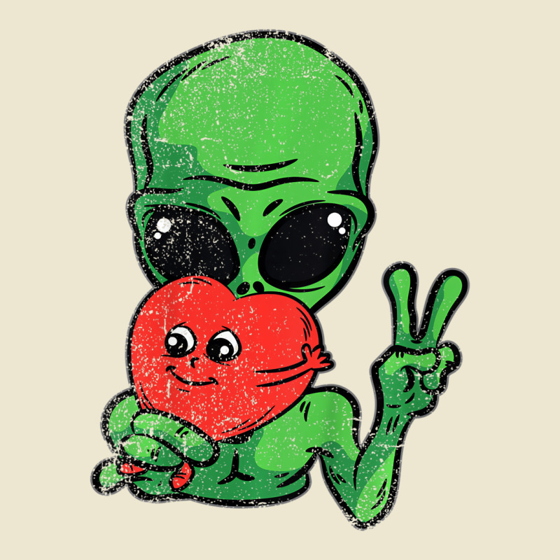 Kids Alien Peace Heart Valentines Day Funny Love U Cropped Hoodie by imelde | Artistshot