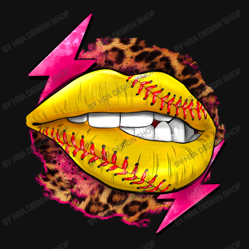 Softball Lips With Lightning Baby Bibs by HRA Design Shop | Artistshot