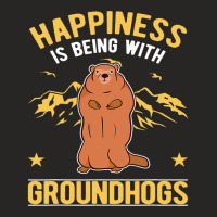 Happiness Is Being With Groundhogs Marmot 69 Ladies Fitted T-shirt | Artistshot