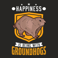 Happiness Is Being With Groundhogs Marmot Ladies Fitted T-shirt | Artistshot