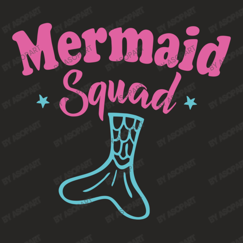 Mermaid Squad Funny Mermaid Lover Gift With Cute Pink Text And Tail Gr Ladies Fitted T-shirt | Artistshot