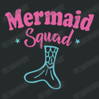 Mermaid Squad Funny Mermaid Lover Gift With Cute Pink Text And Tail Gr Women's Triblend Scoop T-shirt | Artistshot