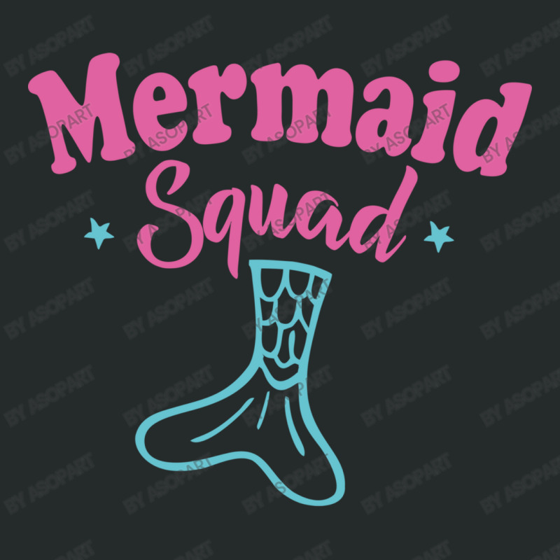 Mermaid Squad Funny Mermaid Lover Gift With Cute Pink Text And Tail Gr Women's Triblend Scoop T-shirt | Artistshot