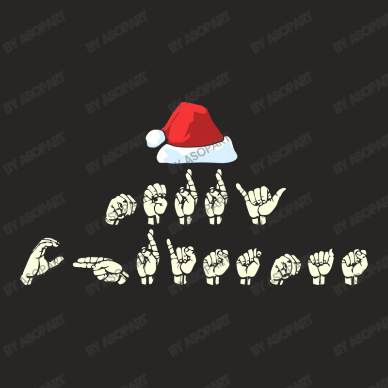 Merry Christmas Sign Language Asl Funny Xmas Gift Ladies Fitted T-Shirt by AsopArt | Artistshot