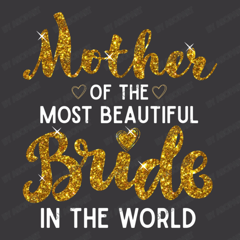 Mother Of The Most Beautiful Bride Golden Glitter Imitation Text Cute Ladies Curvy T-Shirt by AsopArt | Artistshot