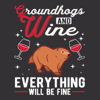 Marmot And Wine Groundhog Day Marmot Woodchuck Vintage Hoodie And Short Set | Artistshot