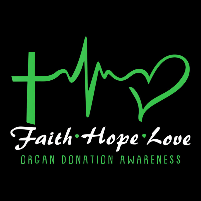 Faith Hope Love Organ Donation Awareness Green Rib Zipper Hoodie by wafaha | Artistshot