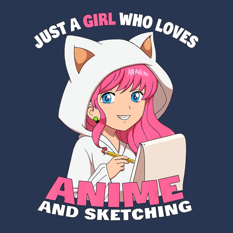 Just A Girl Who Loves Anime And Sketching T Shirt Men Denim Jacket by imelde | Artistshot