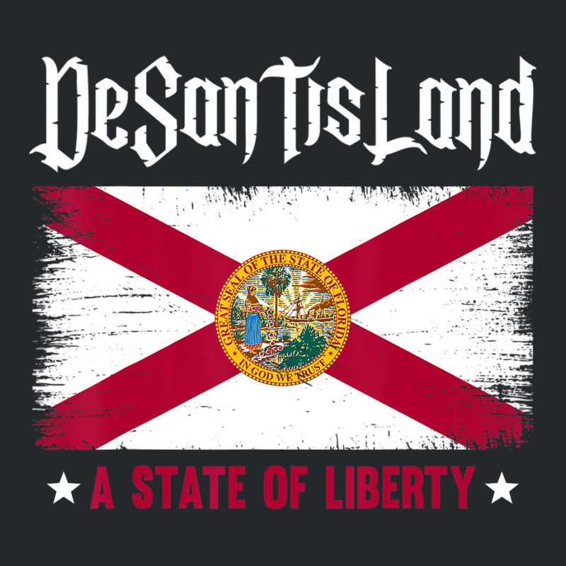 Desantisland State Of Liberty Florida Map Fl Flag Crewneck Sweatshirt | Artistshot