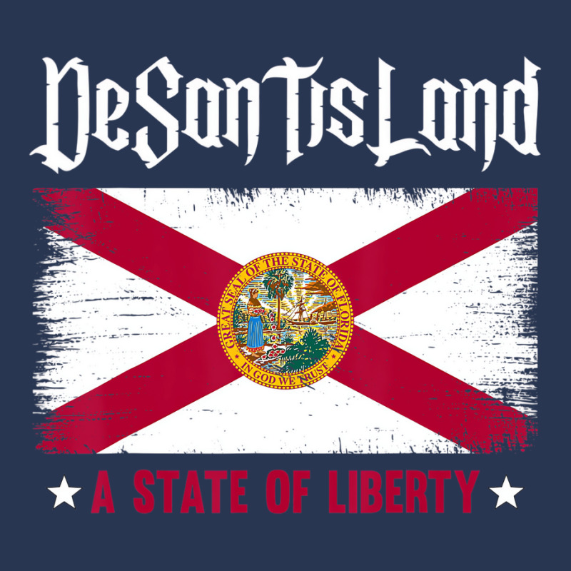 Desantisland State Of Liberty Florida Map Fl Flag Men Denim Jacket | Artistshot